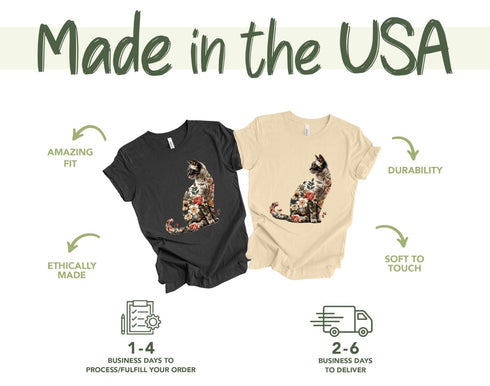 Cat Mom Shirt, Floral Cat Shirt, Cat Mom Tee, Floral Cat Tee, Cat Lover Shirt, Animal Lover Tee, Cat Lovers Tee, Gift For Mom, Gift For Dad